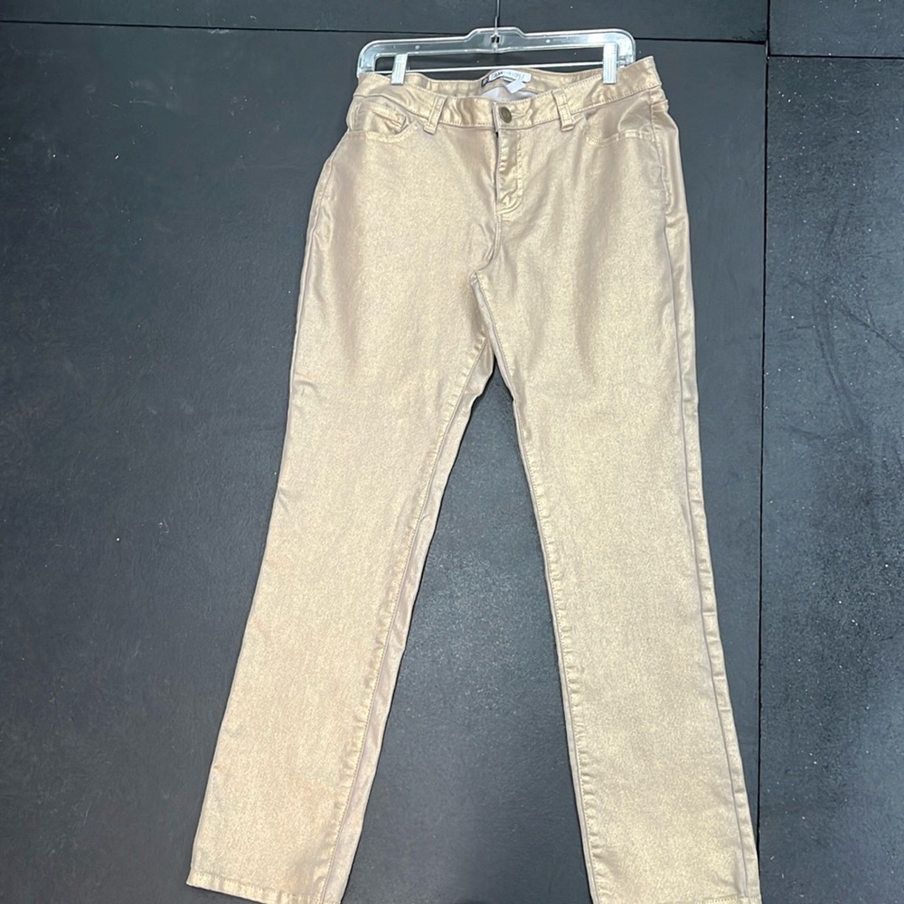 Jennifer Lopez Gold Metallic Straight Legged Pants